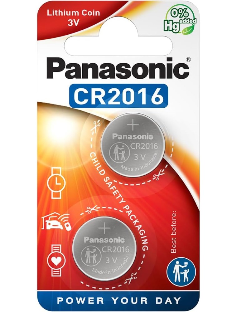 Panasonic - Pila bottone Litio - Blister 2 pezzi CR2016