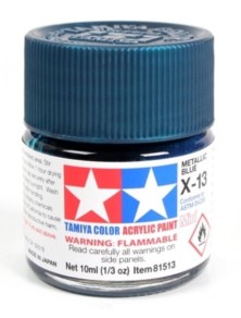 Tamiya - Colore acrilico X-13 Metallic Blue 6pz da 10ml  lucido