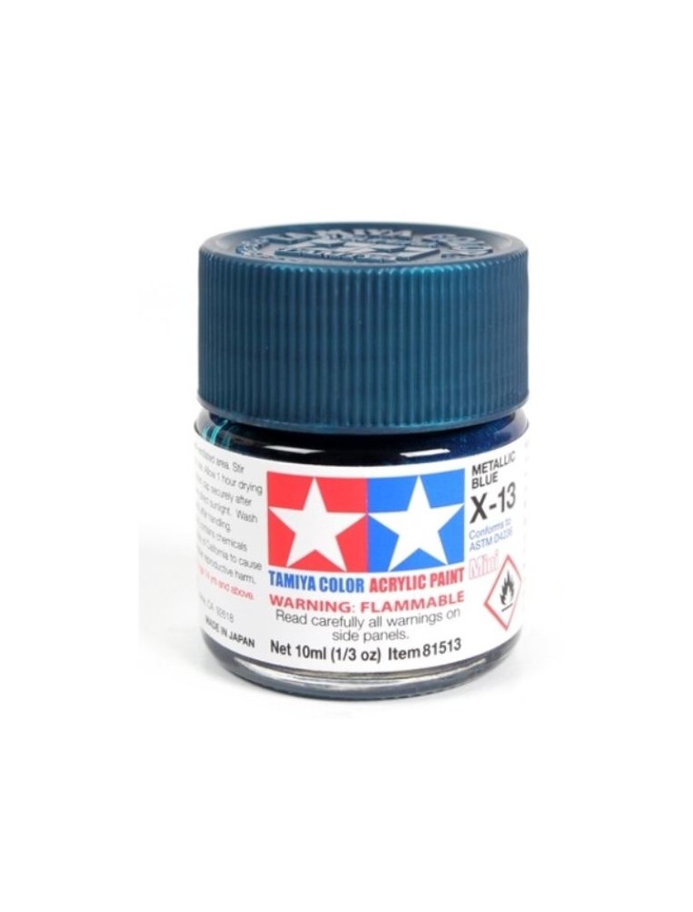 Tamiya - Colore acrilico X-13 Metallic Blue 1pz da 10ml  lucido