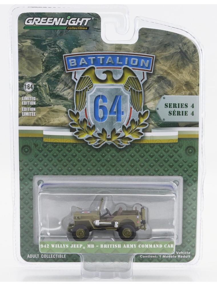 JEEP - WILLYS BRITISH ARMY COMMAND CAR 1942 - MILITARY GREEN