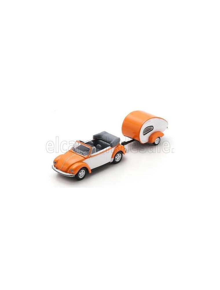 VOLKSWAGEN - BEETLE CABRIOLET WITH CARAVAN TRAILER 1960 - ORANGE WHITE