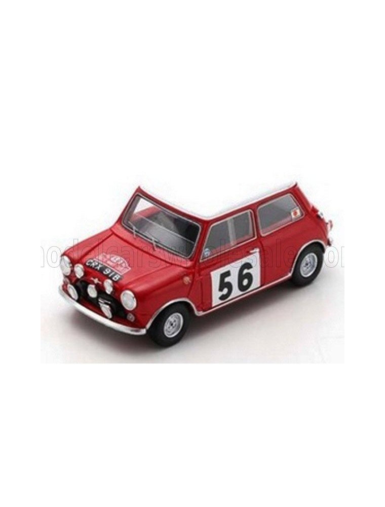 MORRIS - MINI COOPER S N 56 RALLY MONTECARLO 1965 P.HOPKIRK - H.LIDDON - RED WHITE