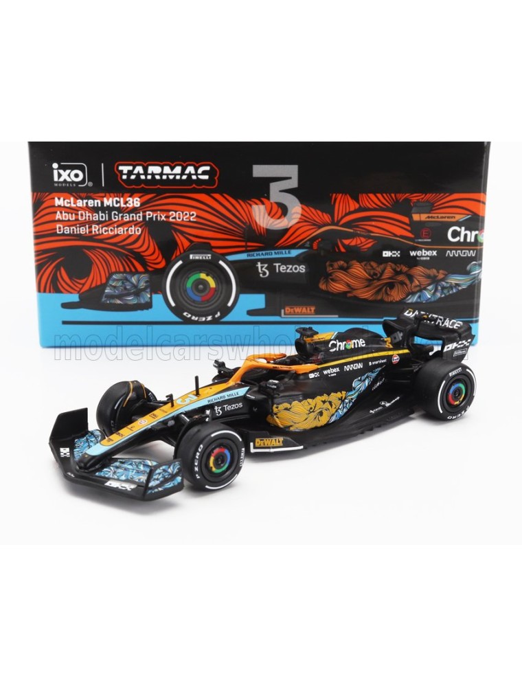 McLAREN - F1  MCL36 TEAM MCLAREN N 3 ABU DHABI GP 2022 DANIEL RICCIARDO - ORANGE LIGHT BLUE