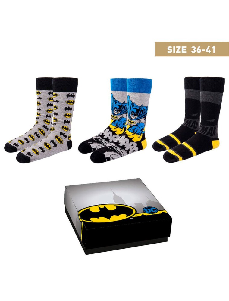 Dc Comics Batman Confezione da 3 Paia di Calzini (Size 36-41) Cerdà