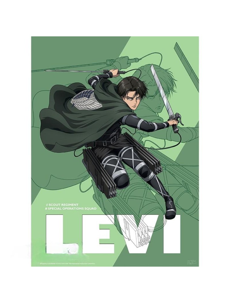 Attack On Titan Poster Stagione 4 Levi 52 x 38 cm Gbeye