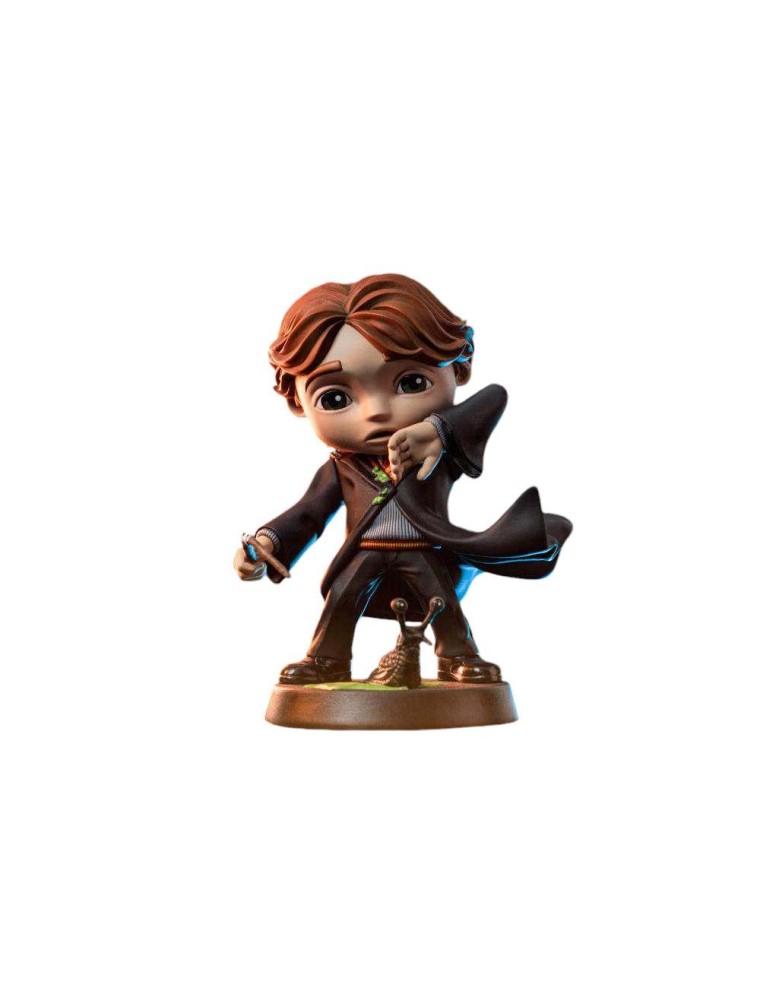 Harry Potter MiniCo Statua Ron Weasley Con la Bacchetta Rotta 14 Cm Iron Studios