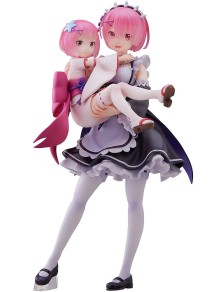 Re:zero Starting Life In Another World Pvc Statua 1/7 Ram & Childhood Ram 23 Cm Sega