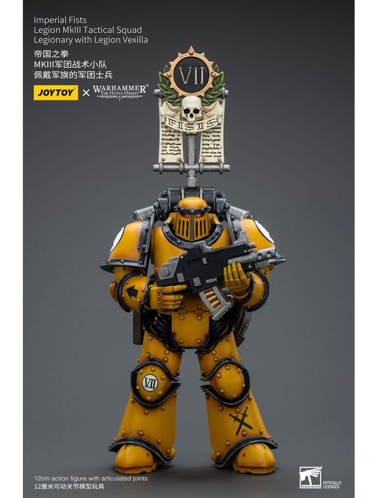 Warhammer The Horus Heresy Action Figura 1/18 Imperial Fists Legion Mkiii Tactical Squad Legionary Con Legion Vexilla 12 Cm Joy