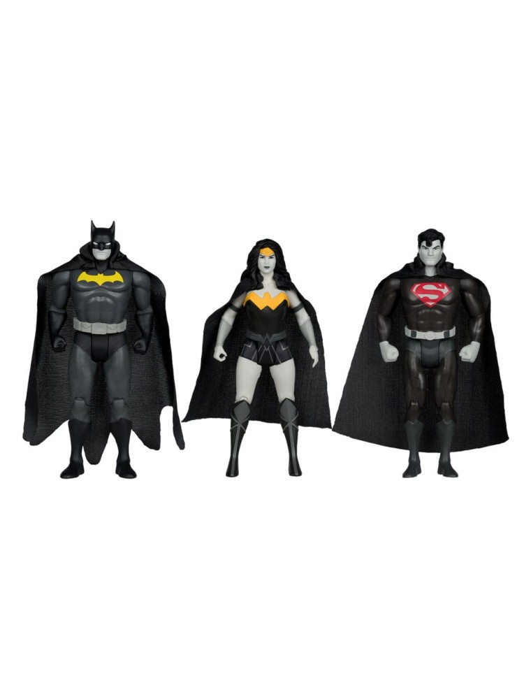 DC Direct Super Powers Action Figures Batman, Superman & Wonder Woman Black & White Accent Edition Gold Label 13 Cm McFarlane