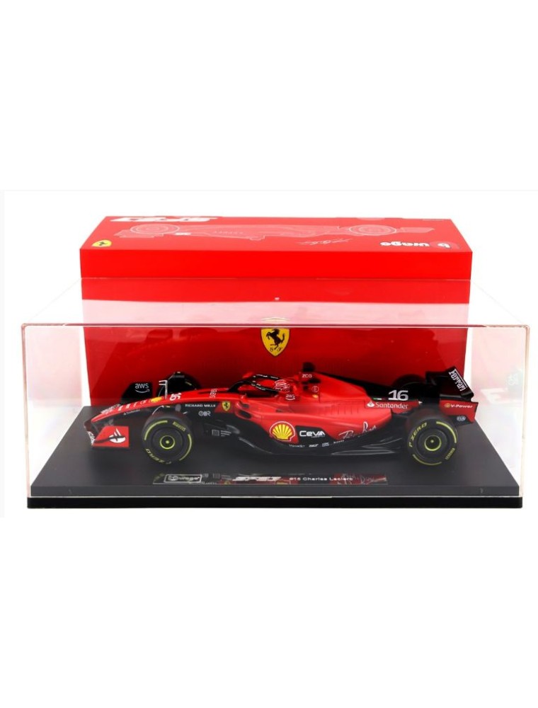 Bburago - Ferrari F1 SF23 Charles Leclerc #16 con vetrtina 1/18 Anno 2023