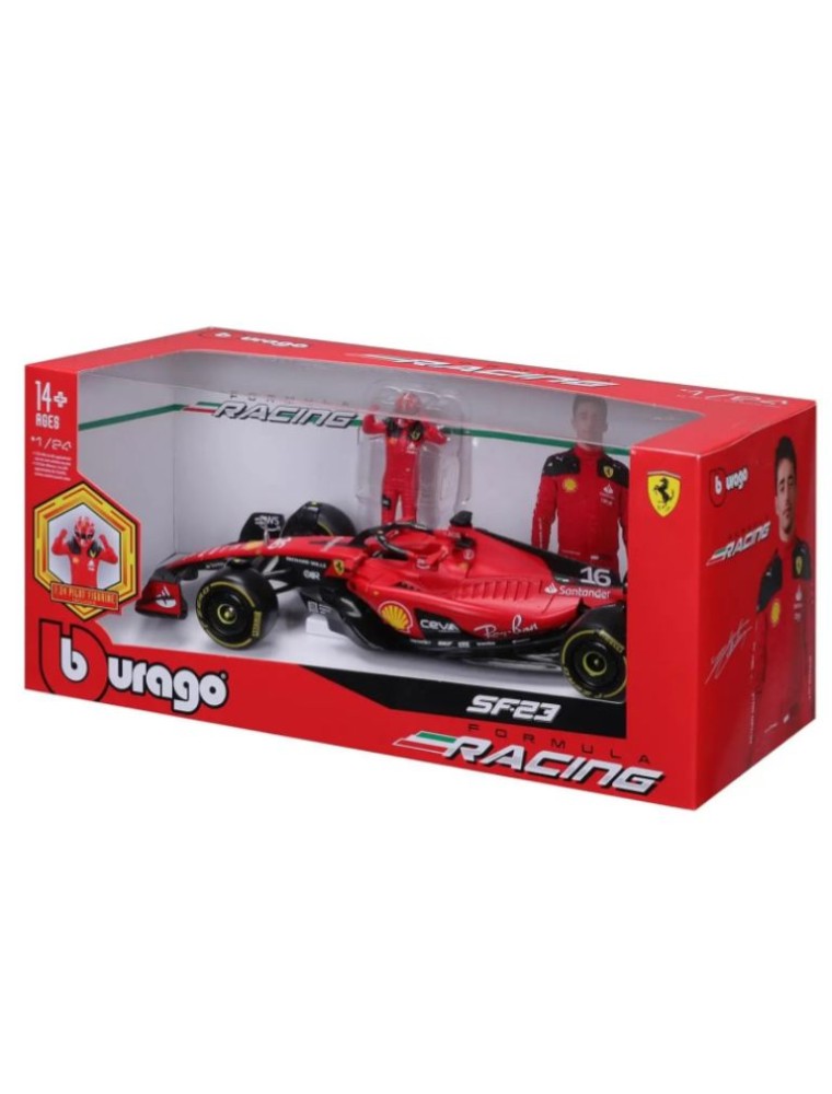 Bburago - Ferrari F1 SF23 2023 n16 con pilota in piedi 1/24 Charles Leclerc