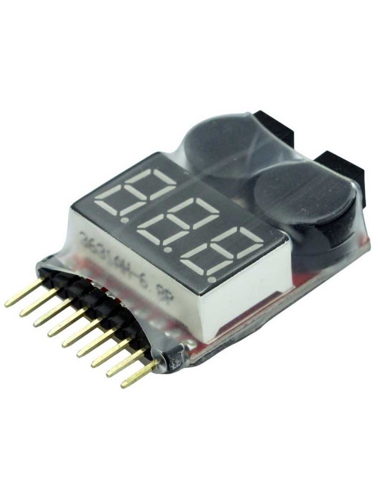 Yuki Model - TESTER PER PACCHI LiPo    1-8s CON AVVISATORE ACUSTICO BUZZER