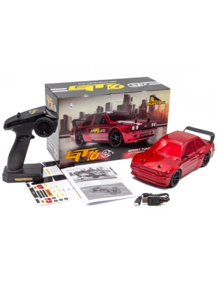 Funtek - GT16 e3 Touring rossa 4wd 1/16 montata con motore a spazzole 21T