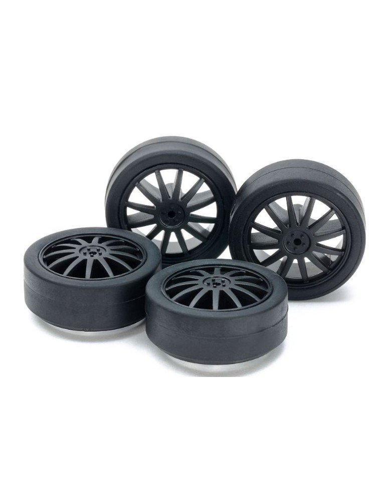 Tamiya - Gomme a basso profilo e basso attrito da 26mm cerchi Carbon Mini4wd