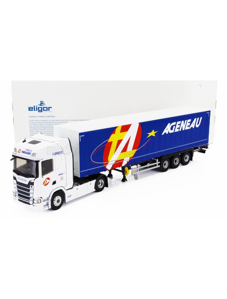 SCANIA - S500 TRUCK SEMI-FRIGO AGENEAU TRANSPORTS 2020 - WHITE BLUE