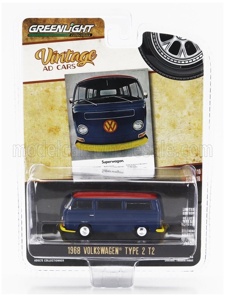 VOLKSWAGEN - T2 MINIBUS 1968 - BLUE RED