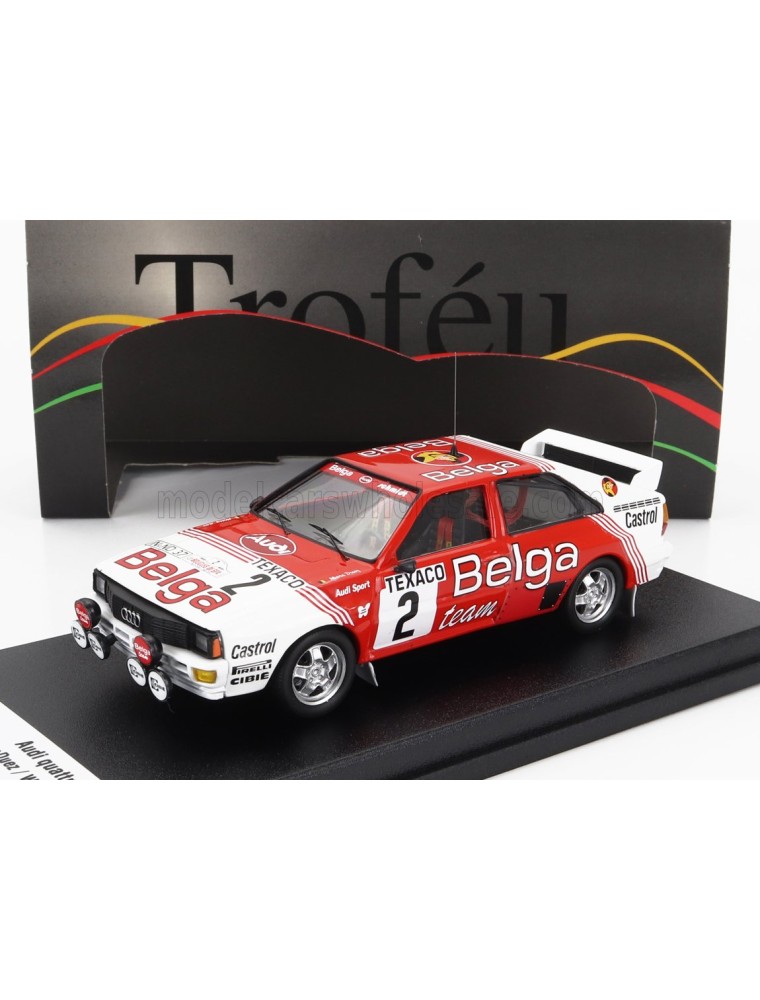 AUDI - QUATTRO (night version) TEAM BELGA N 2 WINNER RALLY BOUCLES DE SPA 1983 MARC DUEZ - WILLY LUX - RED WHITE