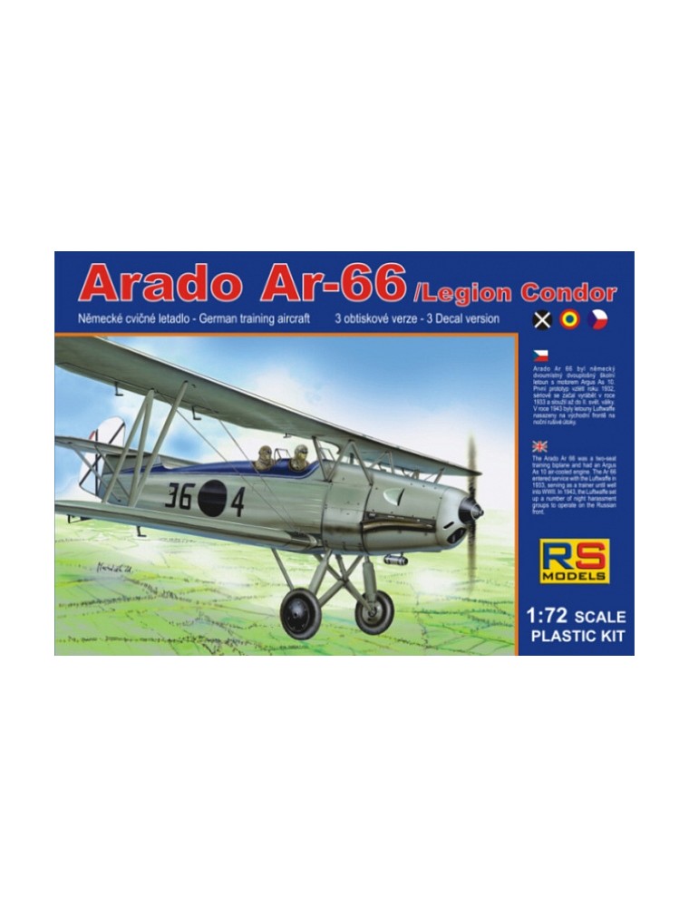 RS MODELS - 1/72 Arado 66 Legion Condor (3 decal v. for Spain, Czech., Romania)