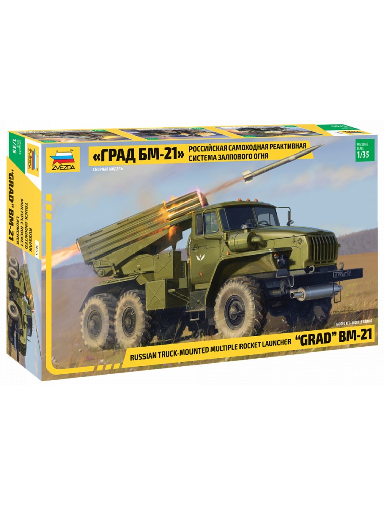 ZVEZDA - 1/35 Russian Truck-Mounted Multiple Rocket Launcher "GRAD" BM-21