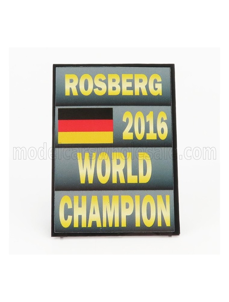 ACCESSORIES - F1  WORLD CHAMPION PLATE PIT BOARD - MERCEDES GP W07 HYBRID AMG PETRONAS N 6 SEASON 2016 NICO ROSBERG - GREY BLACK