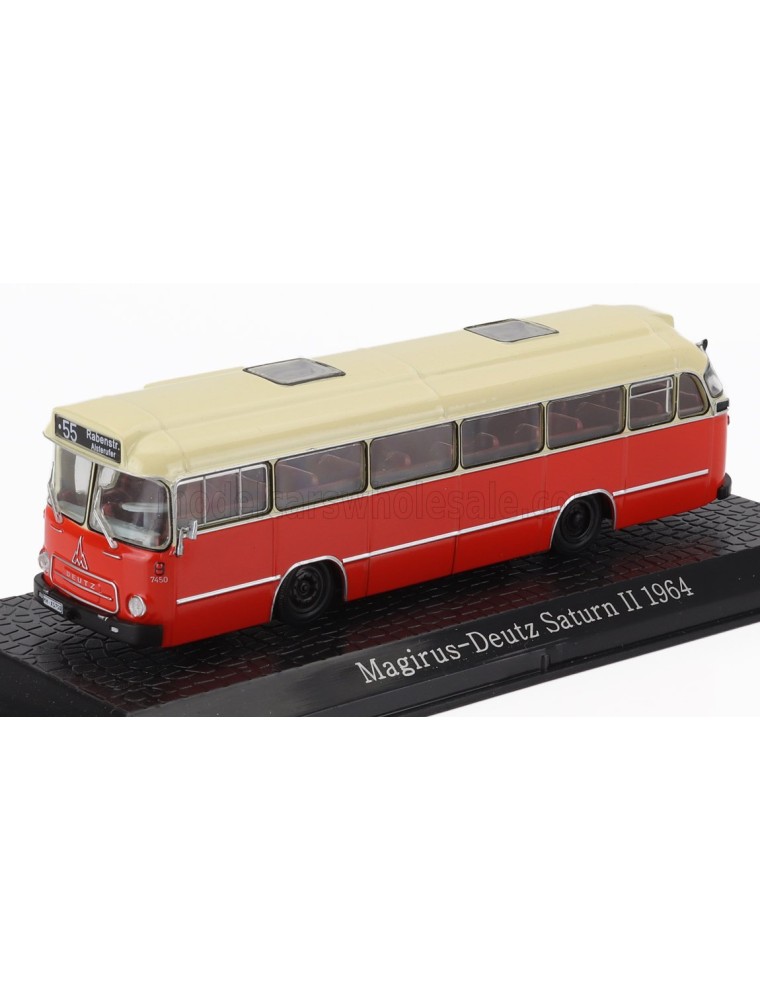 MAGIRUS - DEUTZ SATURN II AUTOBUS 1957 - DAMAGE DISPLAY BOX - RED CREAM