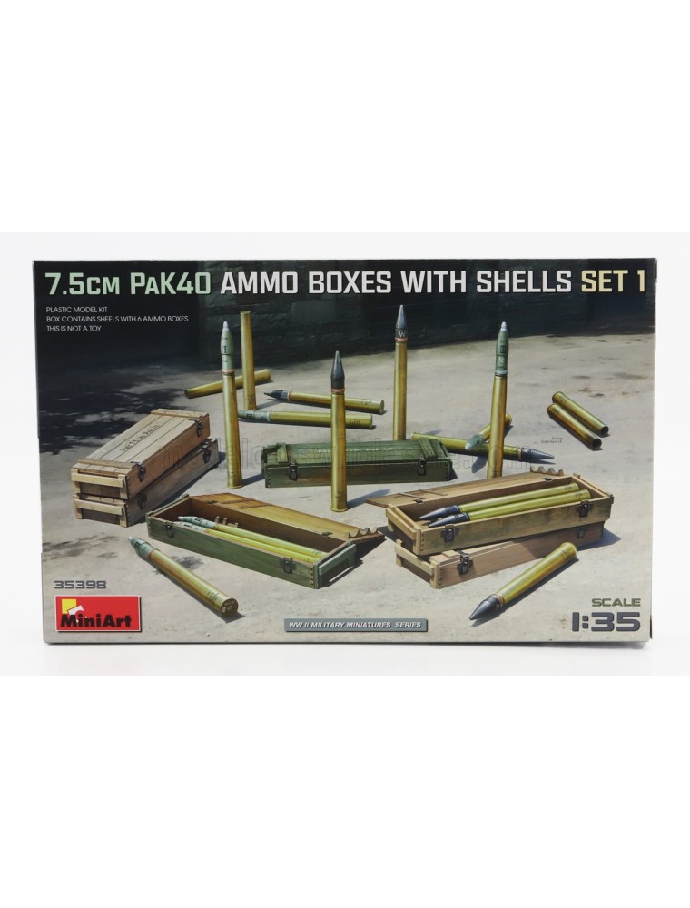 ACCESSORIES - 7.5 CM PAK 40 AMMO BOXES WITH SHELLS MILITARY SET I 1945 - /