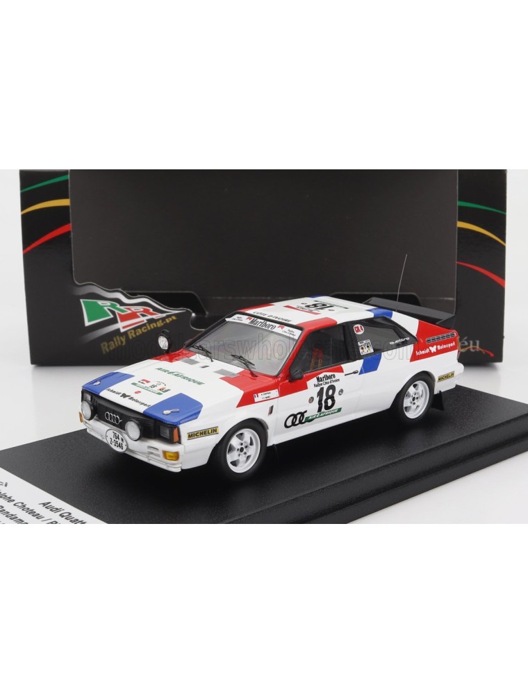 AUDI - QUATTRO N 18 RALLY BANDAMA 1981 A.CHOTEAU - P.Y.BUREL - WHITE RED BLUE