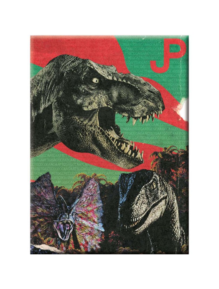 JURASSIC PARK COLLAGE FLAT MAGNET