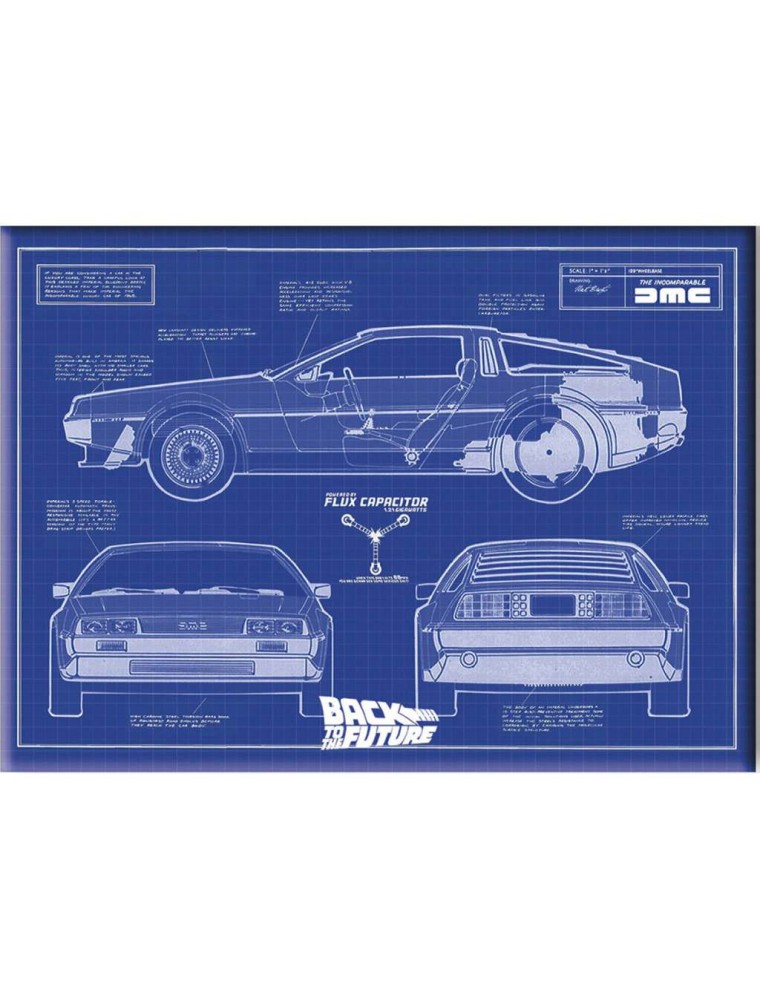 BTTF BLUEPRINT FLAT MAGNET