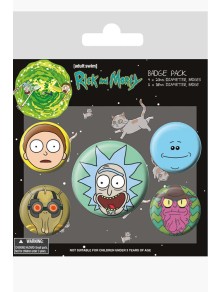 RICK AND MORTY FACES BADGE...