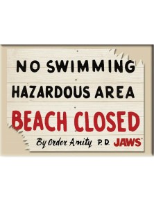 JAWS BEACH CLOSED FLAT MAGNET