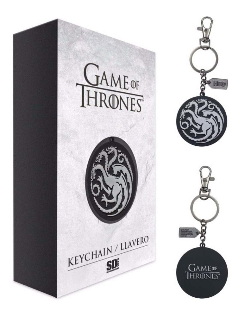 GOT TARGARYEN SILVER LOGO METAL KEYCHAIN