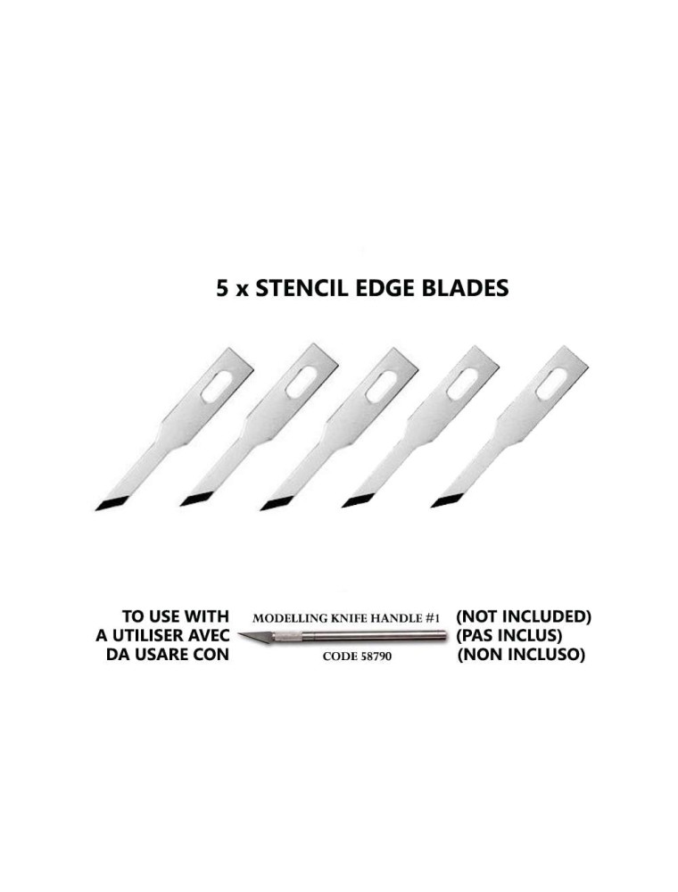 STENCIL EDGE BLADES (5) FOR NO.1 HANDLE