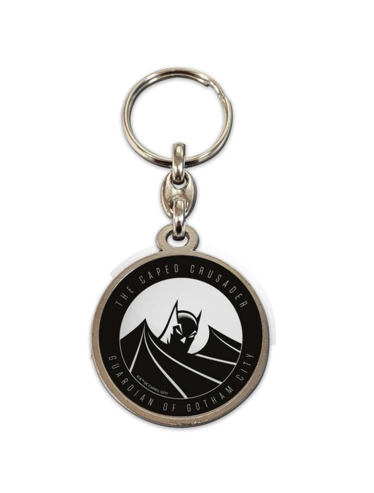 BATMAN THE CAPED CRUSADER METAL KEYCHAIN