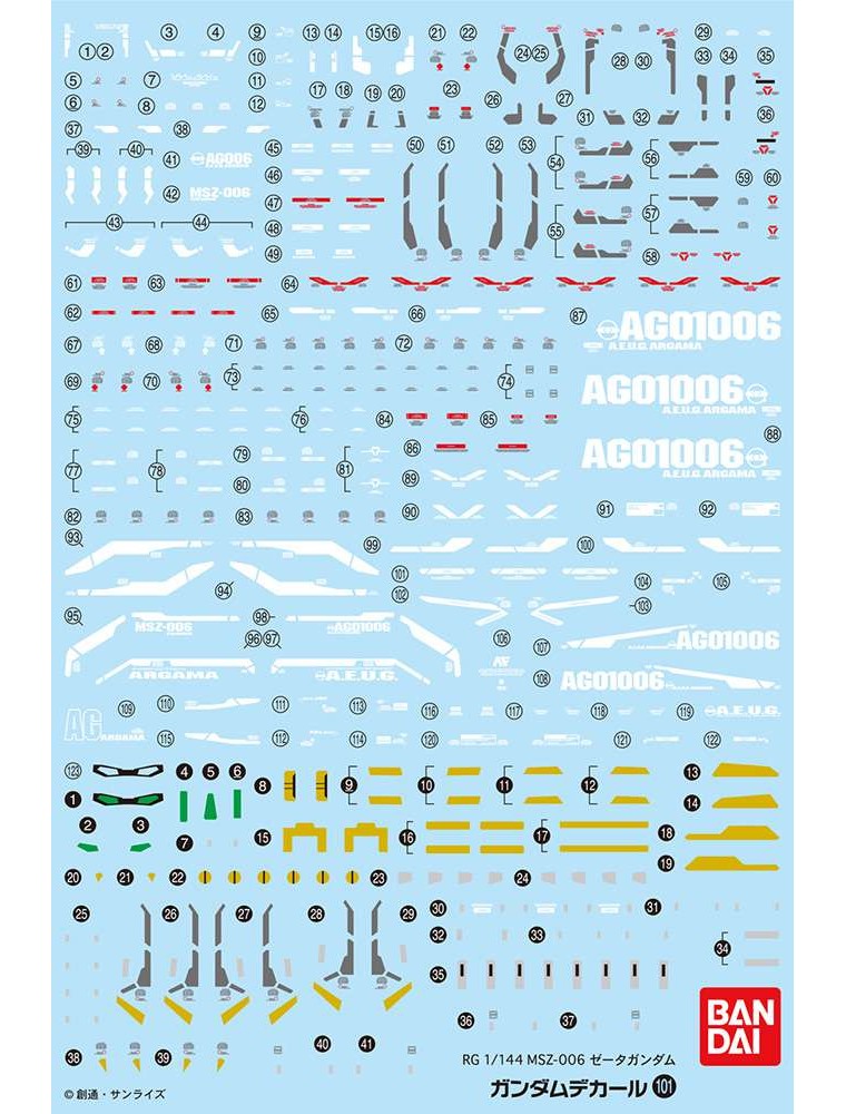 GUNDAM DECAL 101 RG GUNDAM Z