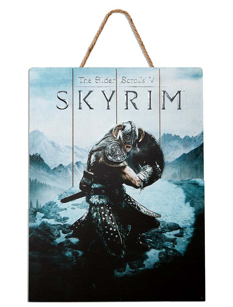 SKYRIM AEREAL WOODEN POSTER