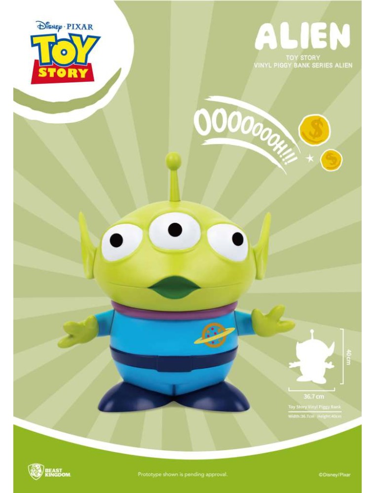 TOY STORY LARGE VINYL PIGGY BANK ALIEN