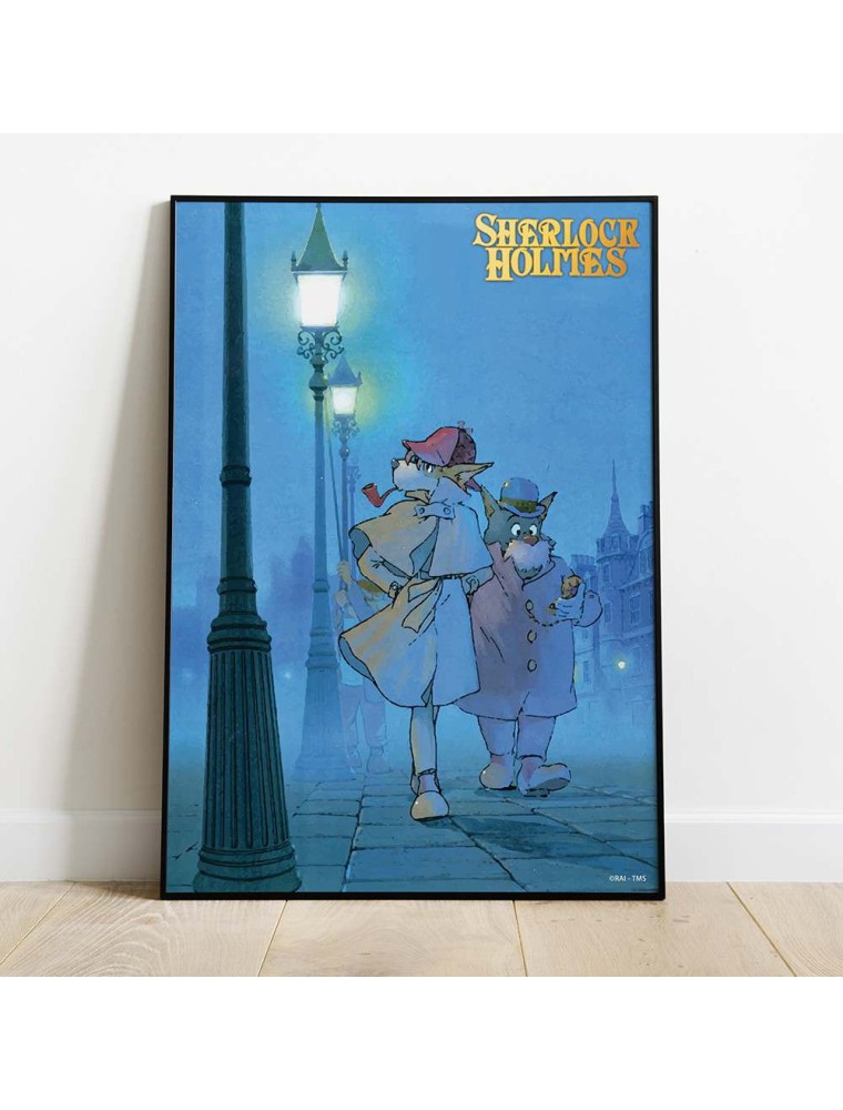 SHERLOCK HOUND HOLMES&WATSON WOOD PANEL