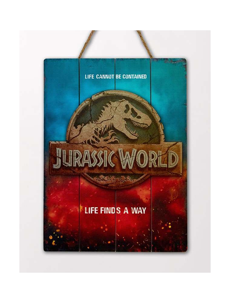 JURASSIC WORLD LOGO WOODEN POSTER