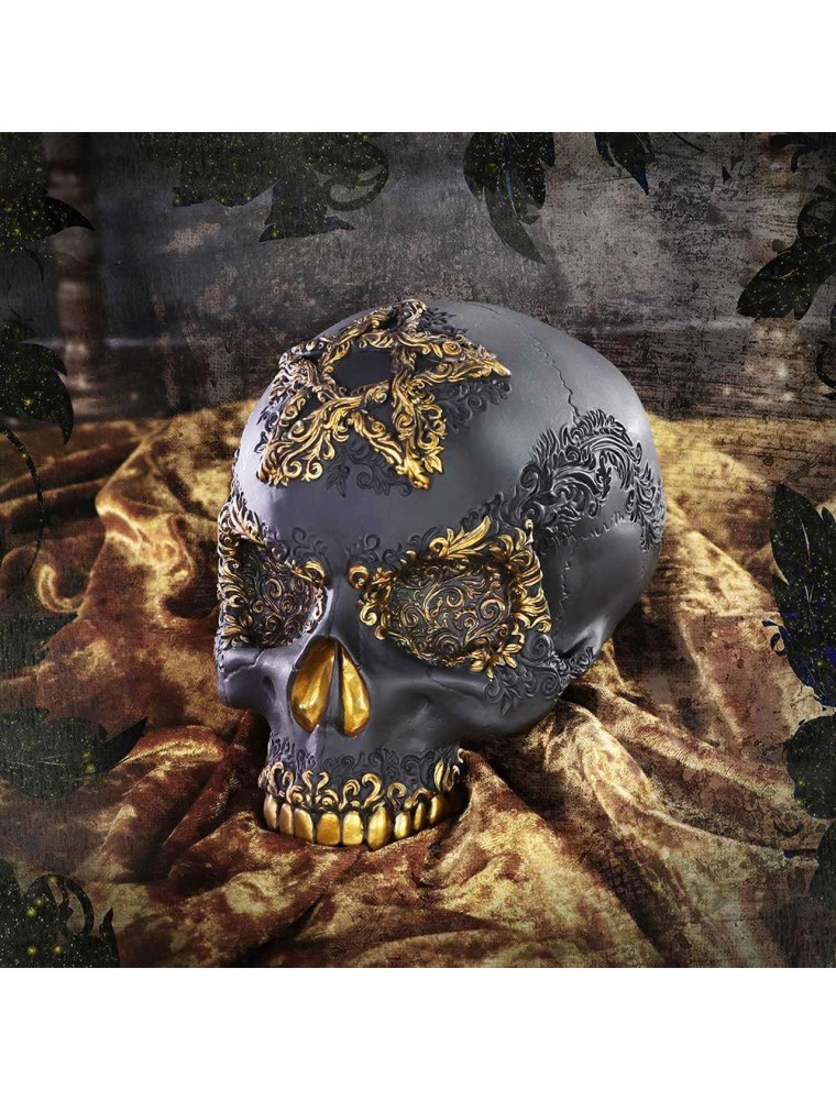 DIVINE DEMISE BLACK AND GOLD SKULL