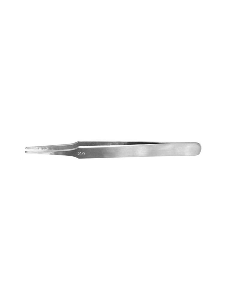 FLAT ROUND STAIN STEEL TWEEZERS 120mm