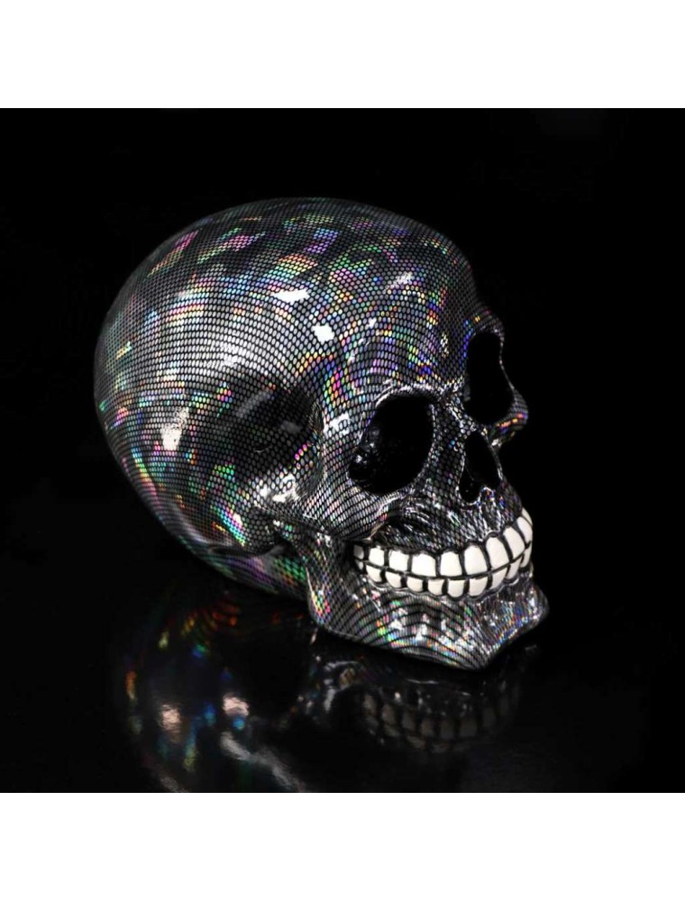 SKULL ORNAMENT HOLOGRAPHIC SILVER