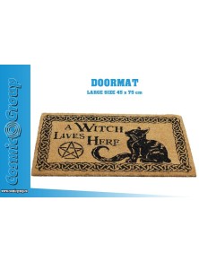 A WITCH LIVES HERE DOORMAT