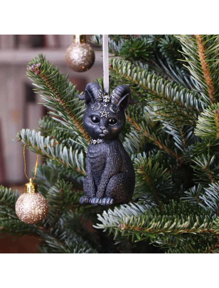 PAWZUPH BLACK HORNED CAT HANGING ORNAMEN