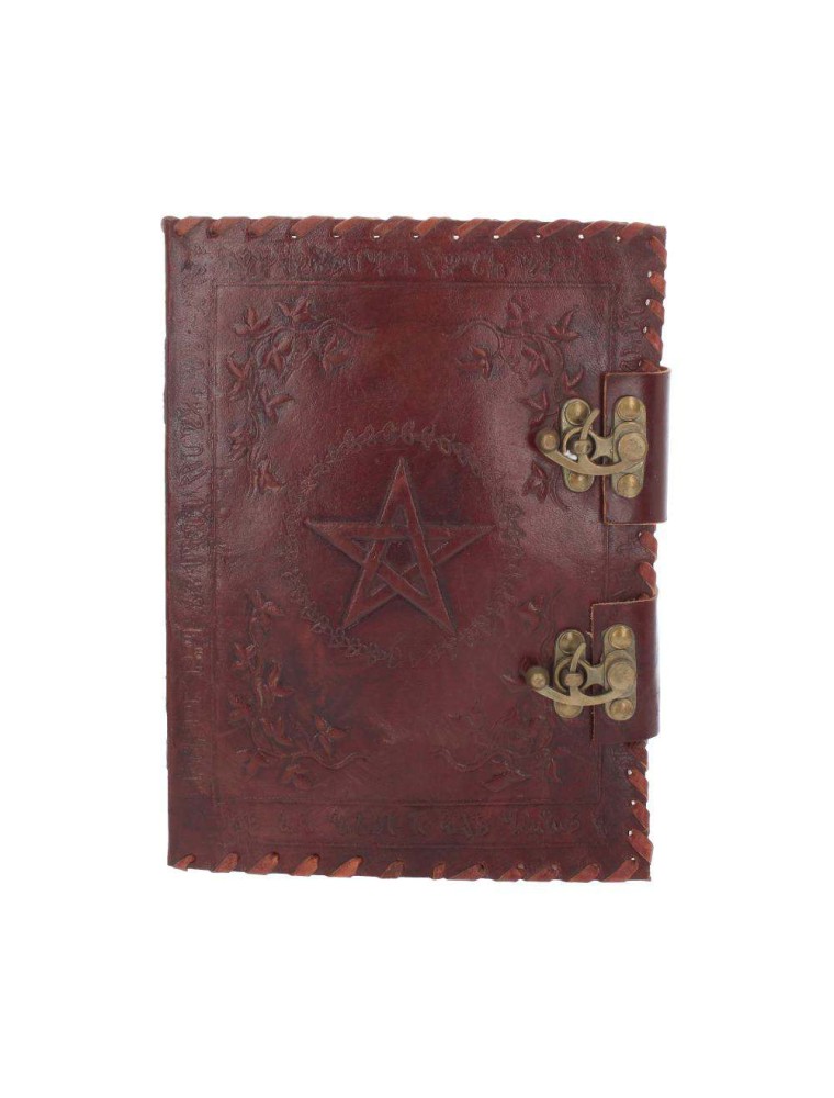 LEATHER DIARY EMBOSSED PENTA & TWO LOCK