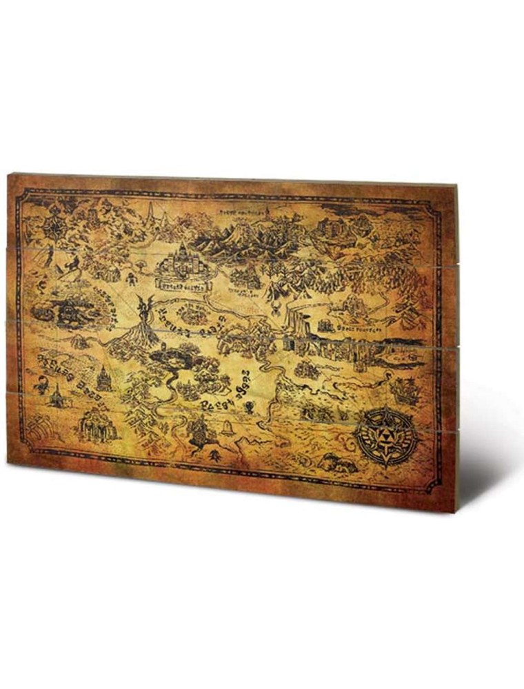 LEGEND OF ZELDA HYRULE MAP WOOD PRINT