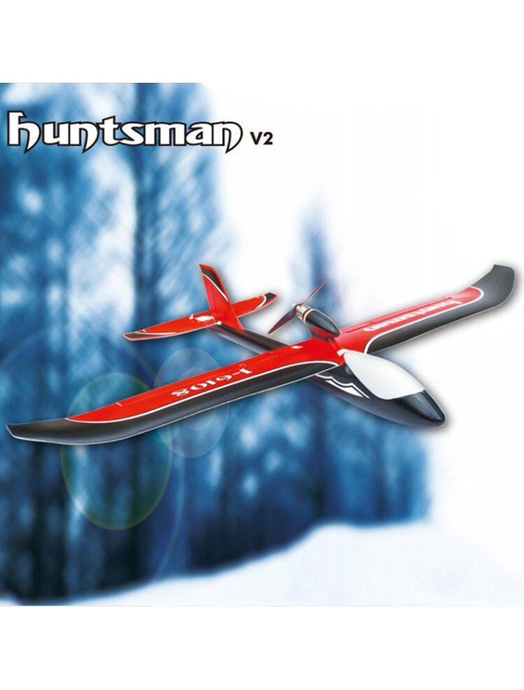 JOYSWAY - Huntsman V2 glider 2.4G RTF, MODE 2 with 7.4V 1100mAh Li-Ion pack and 2S balance charger with DC adapter