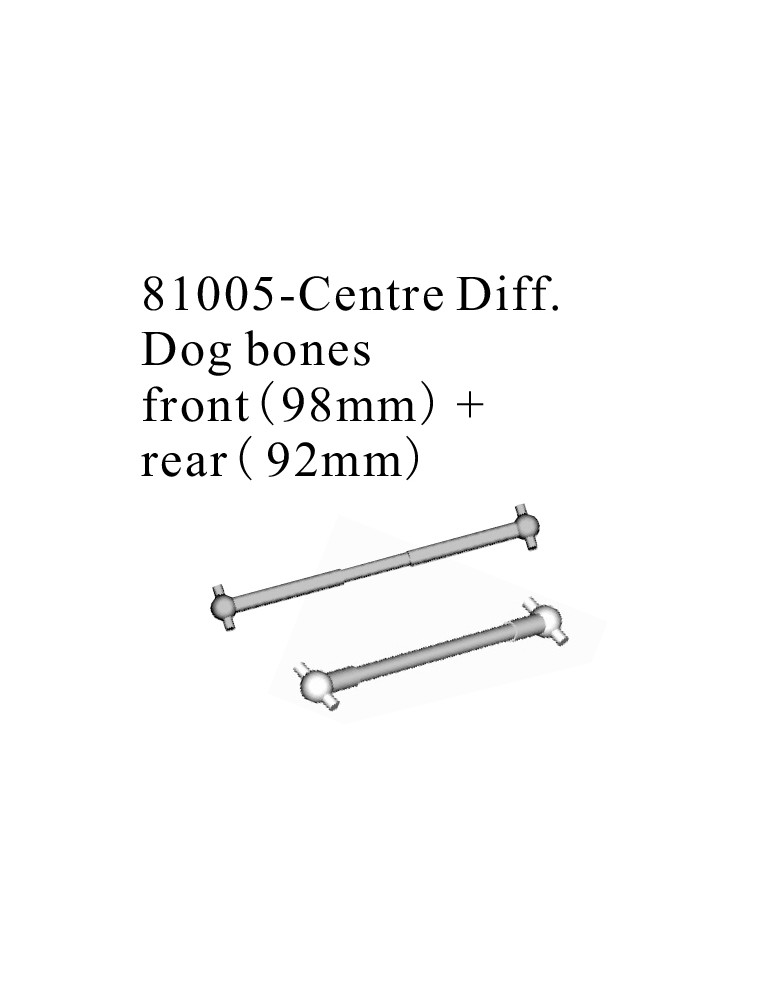 RADIOKONTROL - RK Centre diff. dogbones (front+rear)