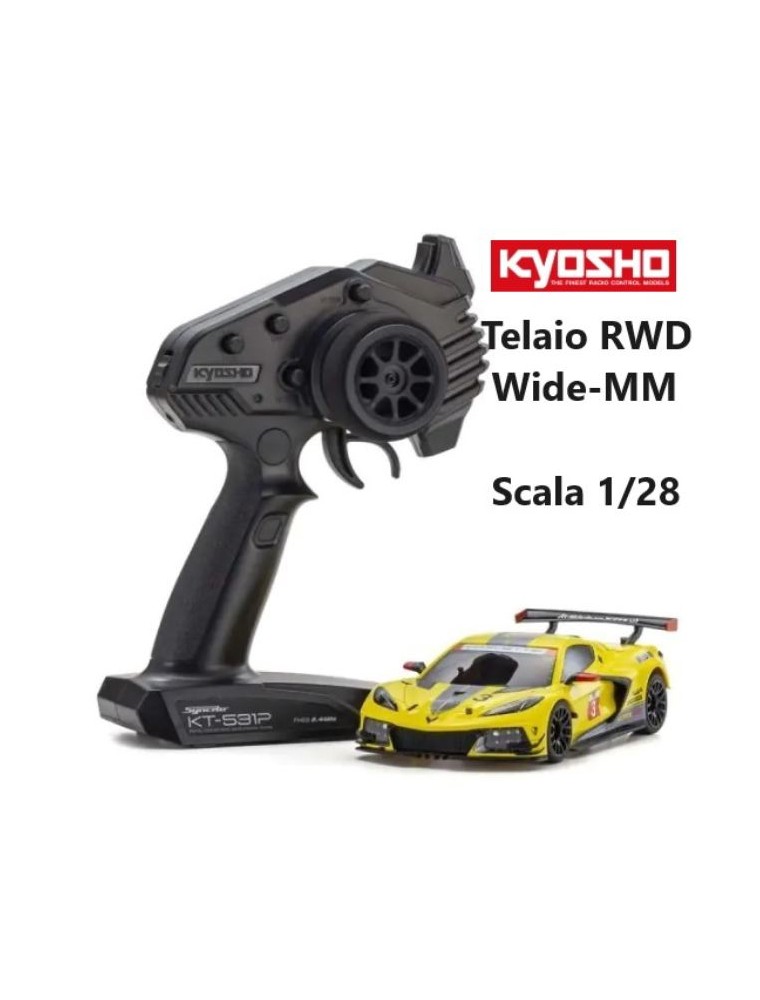 Kyosho - Chevrolet Corvette C8-R Racing YellowMini-Z RWD Wide-MM 1/28