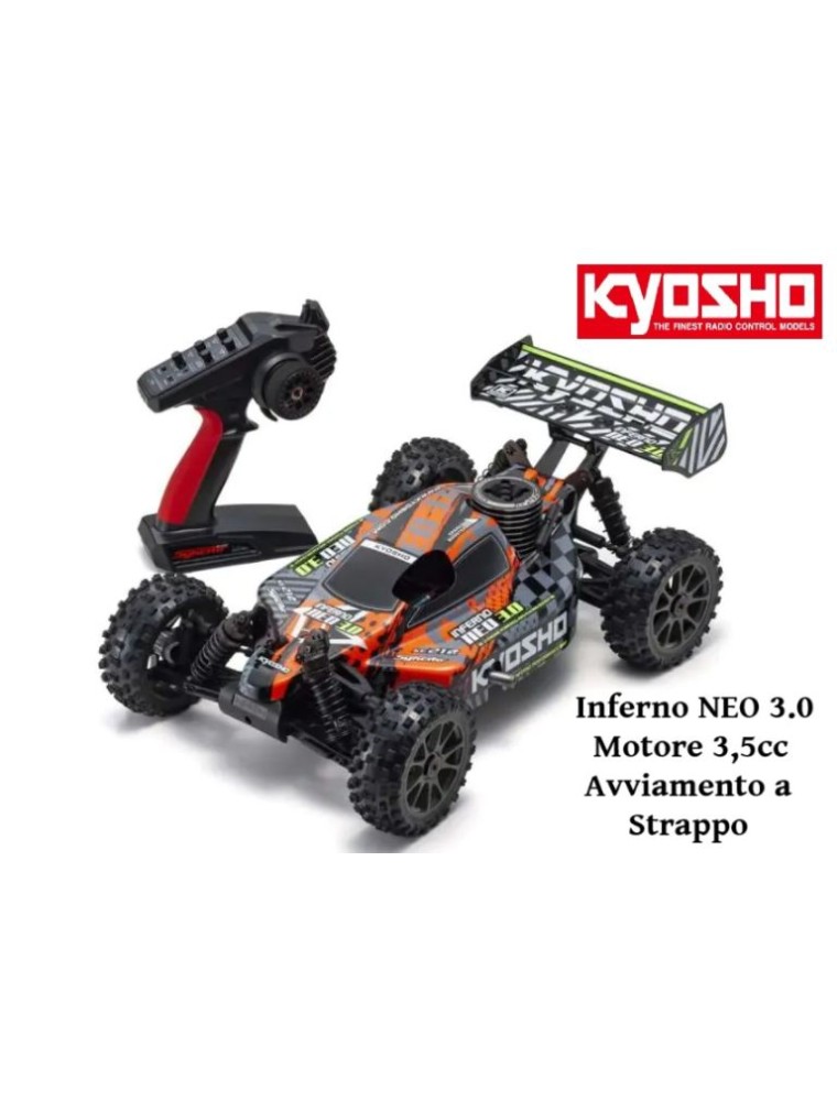 Kyosho - Inferno NEO 3.0 T5 rossa buggy 1/8 montata con motore 3,5cc e radio